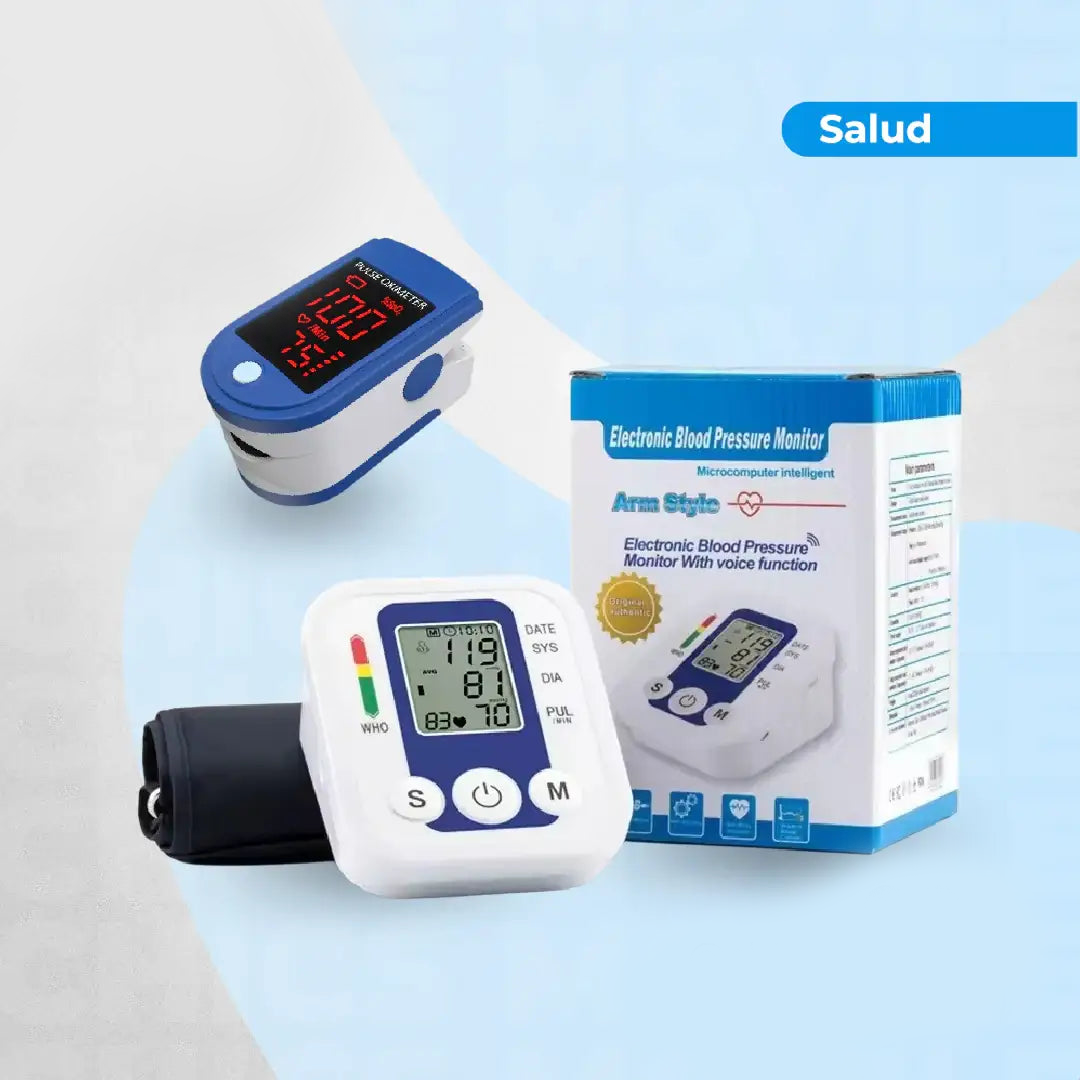 Tensiómetro Digital Con Altavoz + Oxímetro de Pulso