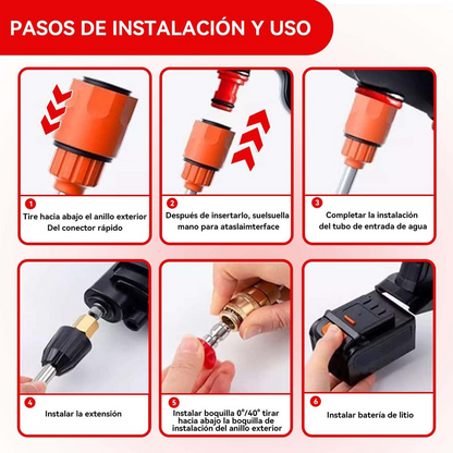 Hidrolavadora inalámbrica 48V a batería recargable